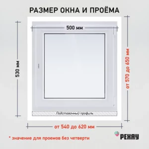 Окно ПВХ Brusbox Aero одностворчатое 60x116см глухое двухкамерный стеклопакет в Чебоксарах