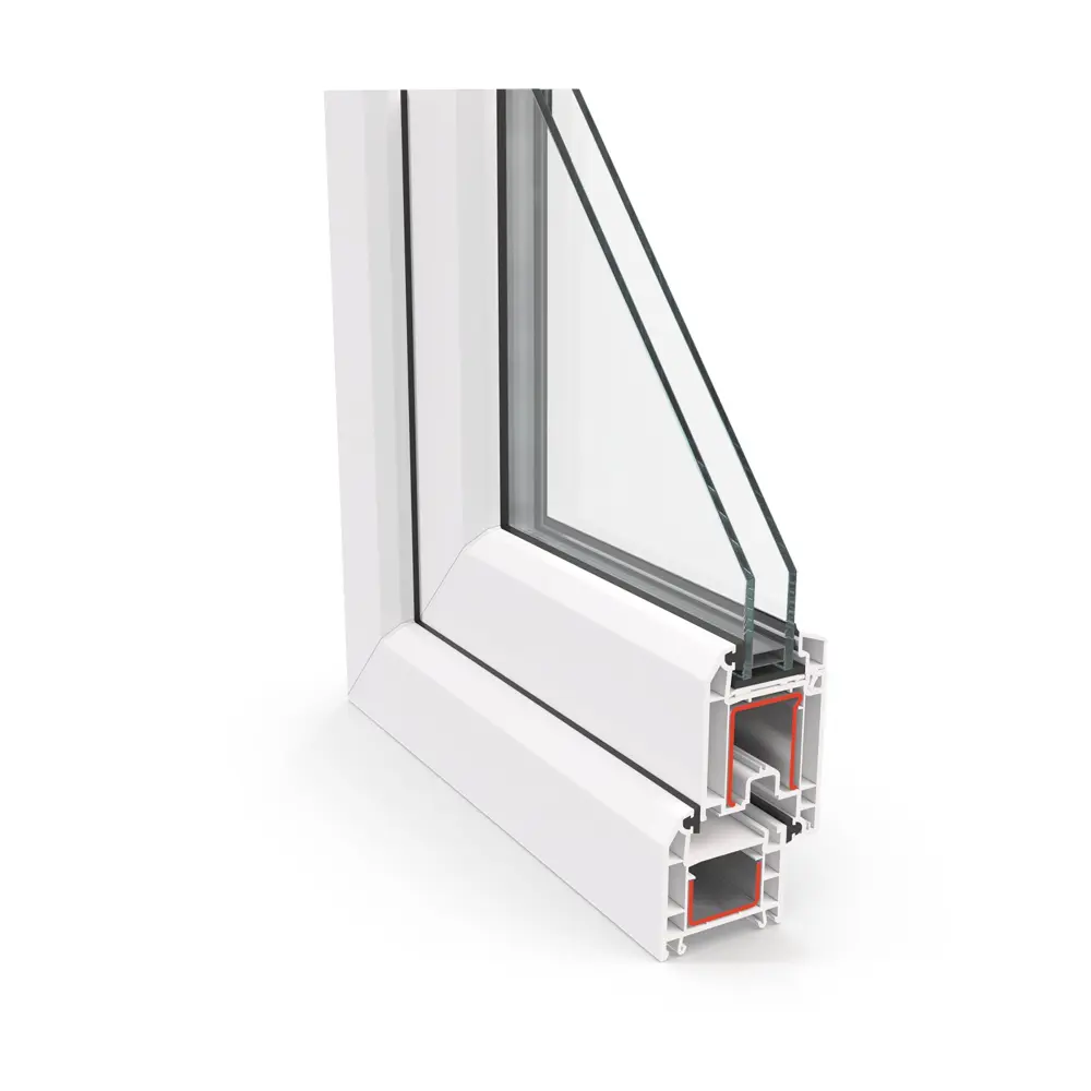 Пластиковое окно ПВХ ТРИ ОКНА трехстворчатое ПВХ 1100x2100мм (ВxШ) однокамерный стеклопакет в Чебоксарах — изображение 2