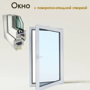 Окно пластиковое ПВХ Gealan одностворчатое 1100x750см (ВхШ) правый двухкамерный стеклопакет белый Чебоксары в Чебоксарах