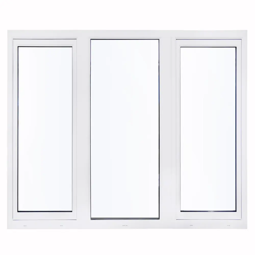 Пластиковое окно ПВХ Brusbox Aero трехстворчатое 1440x1750 мм (ВхШ) однокамерный стеклопакет белый (с двух сторон) в Чебоксарах — изображение 2