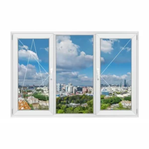 Окно ПВХ REHAU Grazio 70 Размер1700*1600 трехстворчатое 160х170см внутренний двухкамерный в Чебоксарах