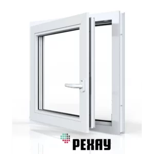 Пластиковое окно ПВХ Рехау Blitz 800x800мм (ВхШ) одностворчатое поворотно-откидное левое темный дуб/белый в Чебоксарах