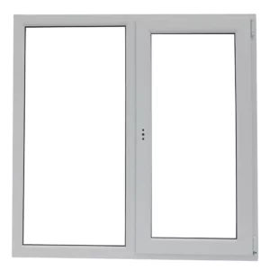 Окно пластиковое ПВХ VEKA двустворчатое 1200x1200 мм (ВхШ) двухкамерный стеклопакет белый/темный дуб в Чебоксарах (в Юго-Западном районе)