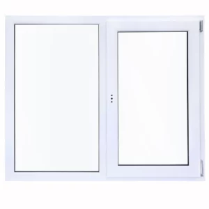 Окно пластиковое ПВХ Brusbox Aero двустворчатое 1170x1200 мм (ВхШ) однокамерный стеклопакет белый/темный дуб в Чебоксарах