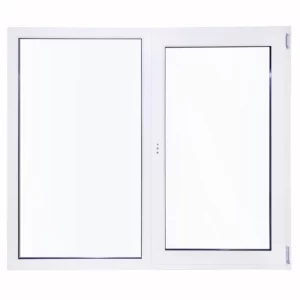 Окно пластиковое ПВХ Brusbox Aero двустворчатое 1410x1450 мм (ВxШ) двуxкамерный стеклопакет белый Чебоксарах