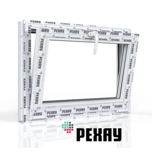Пластиковое окно ПВХ Рехау одностворчатое 450x550мм (ВхШ) фрамуга двухкамерный стеклопакет белый/темный дуб в Чебоксарах