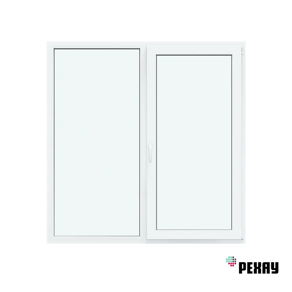 Окно пластиковое ПВХ Рехау Blitz 1100x1200мм (ВхШ) двухстворчатое глухое левое/поворотно-откидное правое однокамерный стеклопакет цвет белый в Чебоксарах — изображение 6