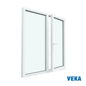 Пластиковое окно ПВХ Veka WHS двустворчатое глухое левое/ поворотно-откидное правое 1250x1000мм двухкамерный стеклопакет цвет белый в Чебоксарах
