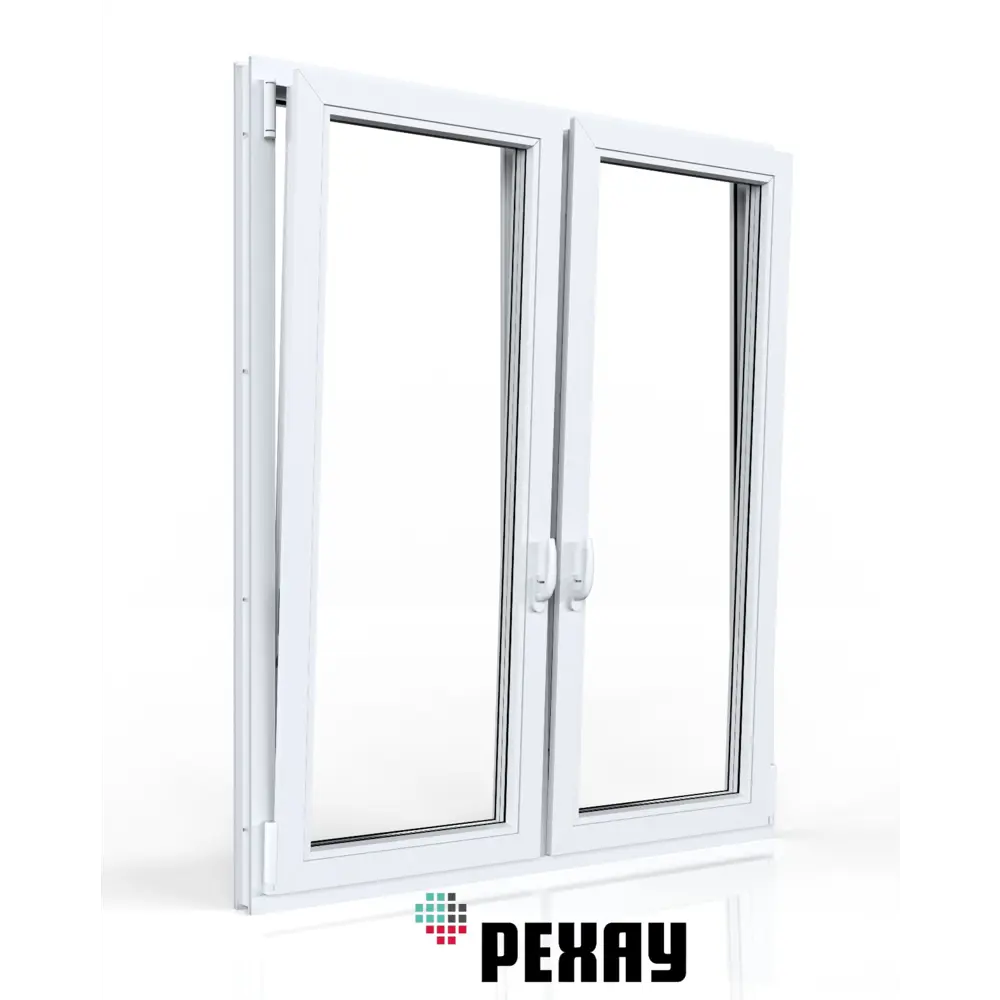 Пластиковое окно ПВХ Рехау Blitz двухстворчатое 1300x1200мм поворотно-откидное левое/правое двухкамерный стеклопакет белый в Чебоксарах — изображение 4