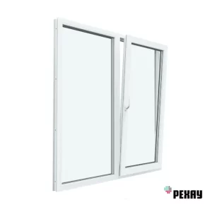 Окно пластиковое ПВХ Рехау Blitz 1000x1000мм (ВхШ) двухстворчатое глухое левое/поворотно-откидное правое двухкамерный стеклопакет цвет белый в Чебоксарах