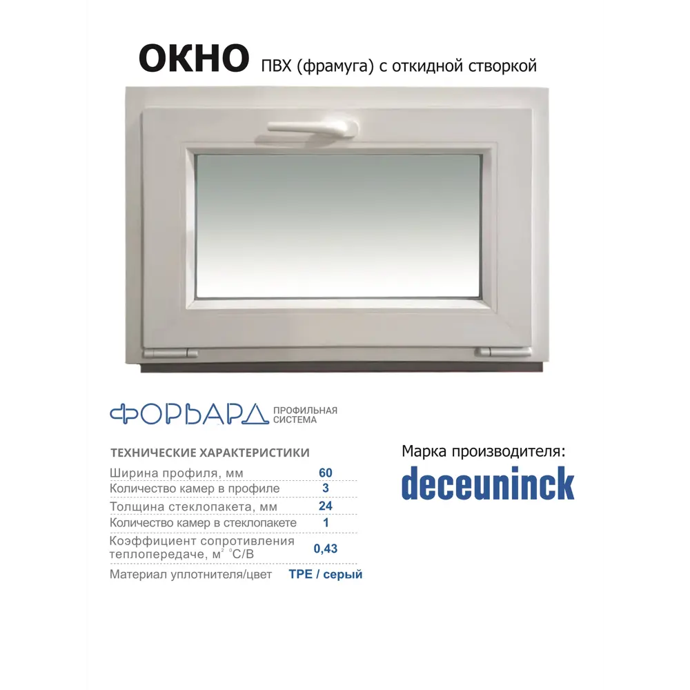 Пластиковое окно ПВХ Brusbox Aero одностворчатое 900x1000мм (ВхШ) однокамерный стеклопакет белый в Чебоксарах — изображение 4