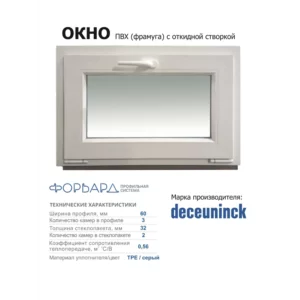 Пластиковое окно ПВХ Brusbox Aero одностворчатое 1000x900мм (ВхШ) двухкамерный стеклопакет белый в Чебоксарах