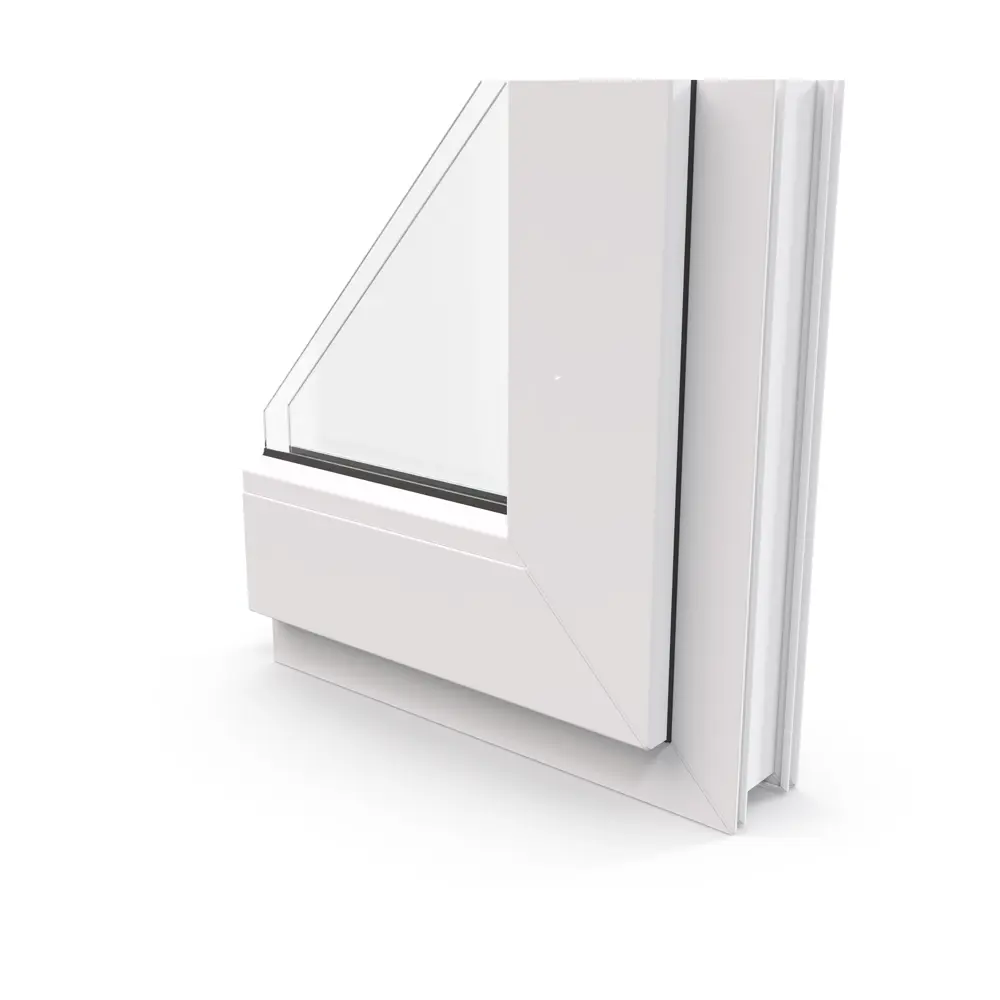 Пластиковое окно ПВХ ТРИ ОКНА двухстворчатое поворотно-откидное правое 1400x1000мм (ВxШ) двухкамерный стеклопакет цвет белый в Чебоксарах — изображение 4