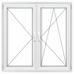 Окно ПВХ REHAU Blitz NEW 62 Размер1300*1800 двухстворчатое 180х130см внутренний двухкамерный Чебоксарах