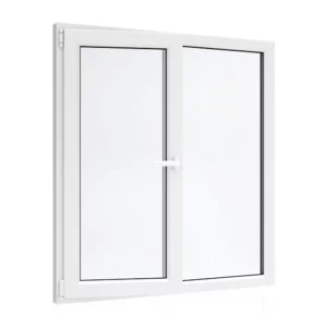 Пластиковое Окно ПВХ VEKA WHS 60 двухстворчатое ширина 150 х высота 110 см правое глухое левое поворотно откидное с ручкой однокамерный стеклопакет в Чебоксарах