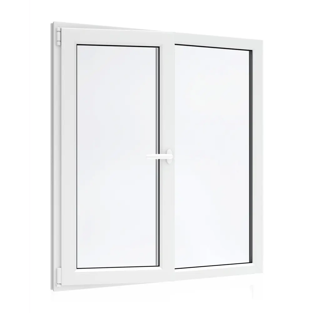 Пластиковое Окно ПВХ VEKA WHS 60 двухстворчатое ширина 160 х высота 100 см правое глухое левое поворотно откидное с ручкой однокамерный стеклопакет в Чебоксарах