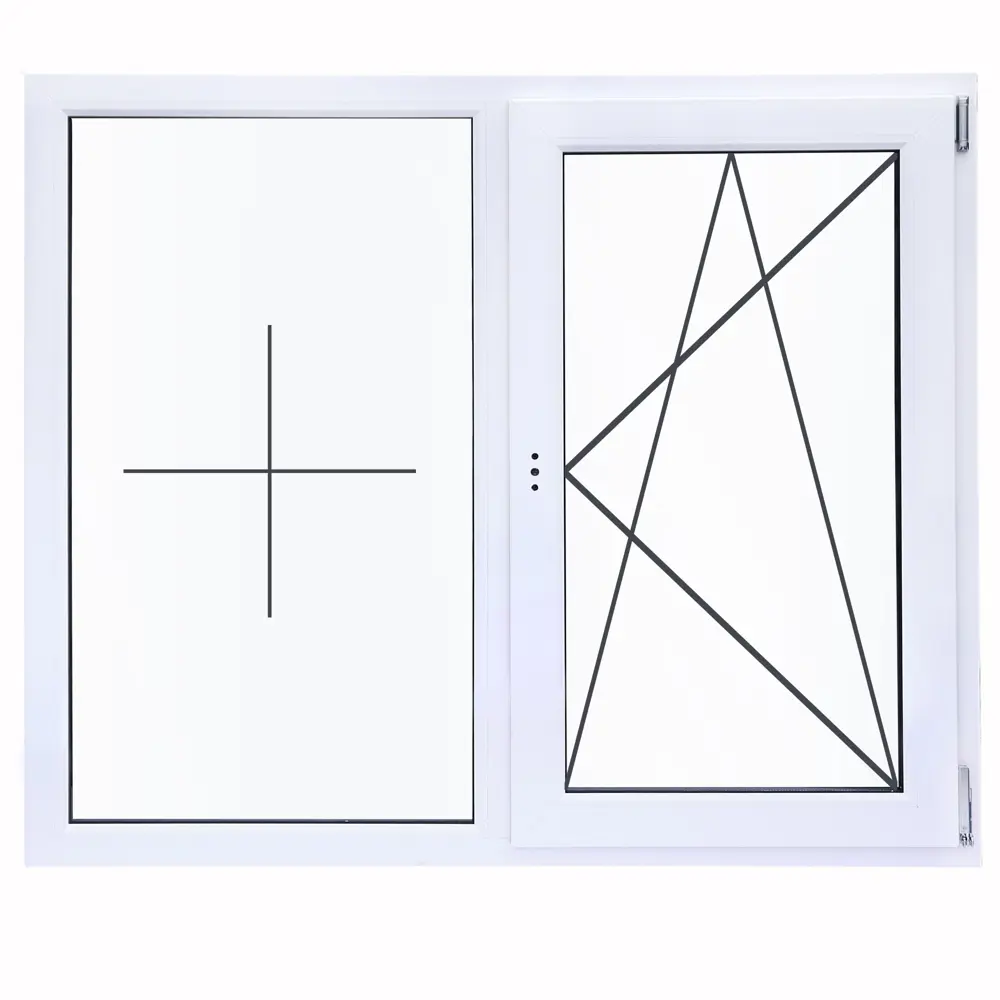 Окно пластиковое ПВХ VEKA двустворчатое 1200x1200 мм (ВхШ) двухкамерный стеклопакет белый/белый в Чебоксарах — изображение 7