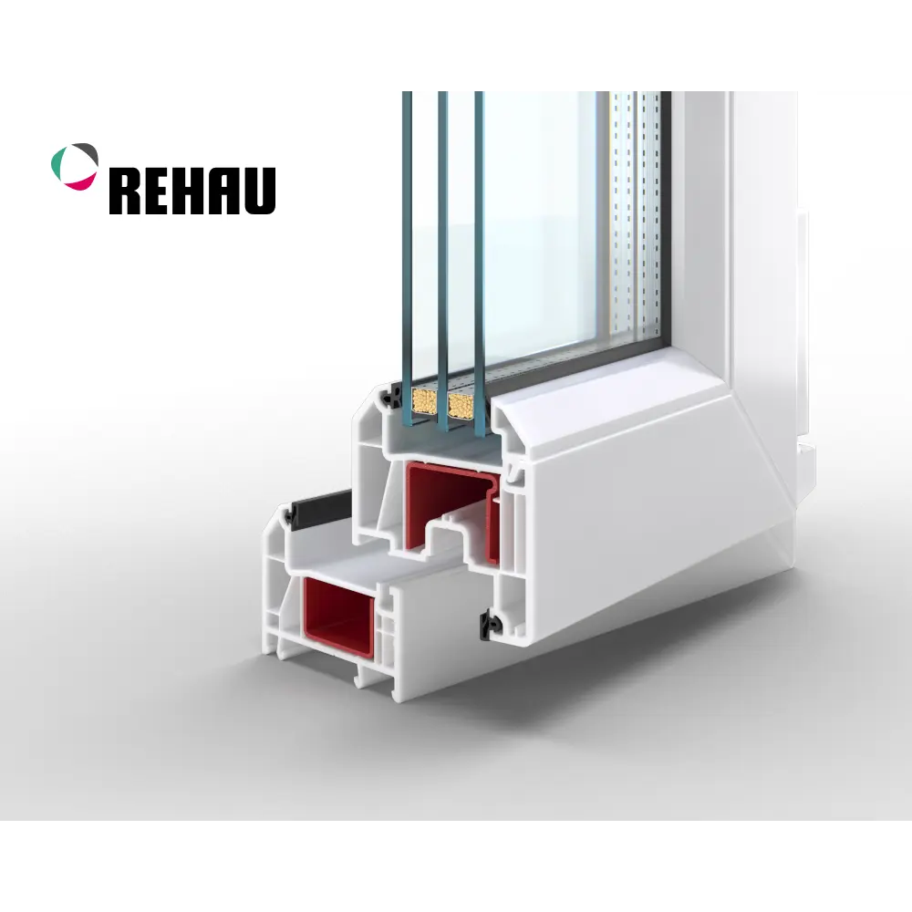 Окно-фрамуга ПВХ откидная 50х70см Rehau Grazio двухкамерный стеклопакет в Чебоксарах — изображение 4
