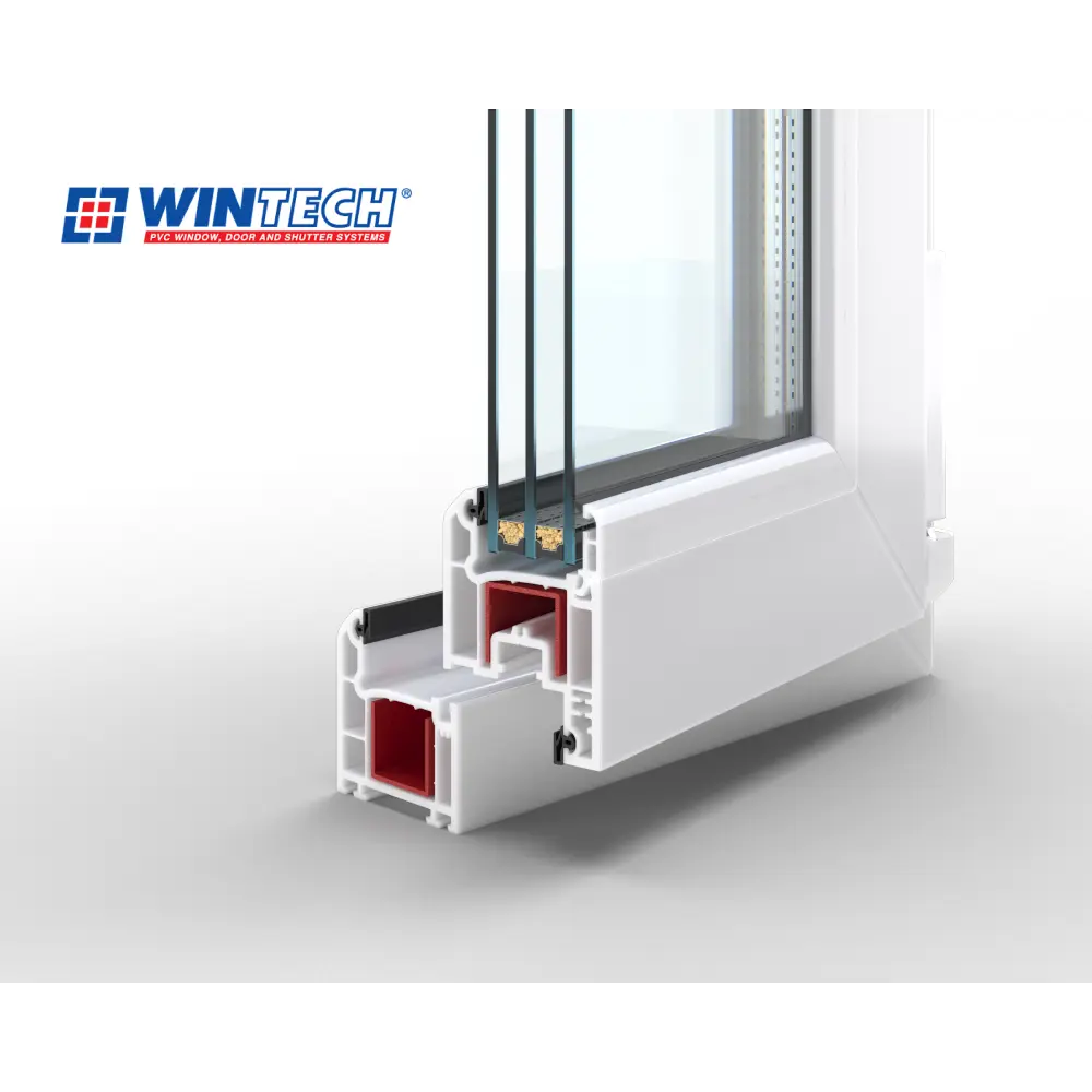 Окно ПВХ двустворчатое правое поворотное/левое поворотно-откидное 140х120см Wintech Isotech 530 двухкамерный стеклопакет Золотистый дуб в Чебоксарах — изображение 4