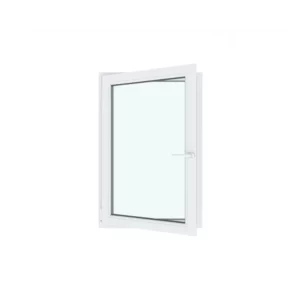 Окно ПВХ одностворчатое поворотно-откидное правое 120х80см Wintech Isotech 530 двухкамерный стеклопакет Серый антрацит в Чебоксарах