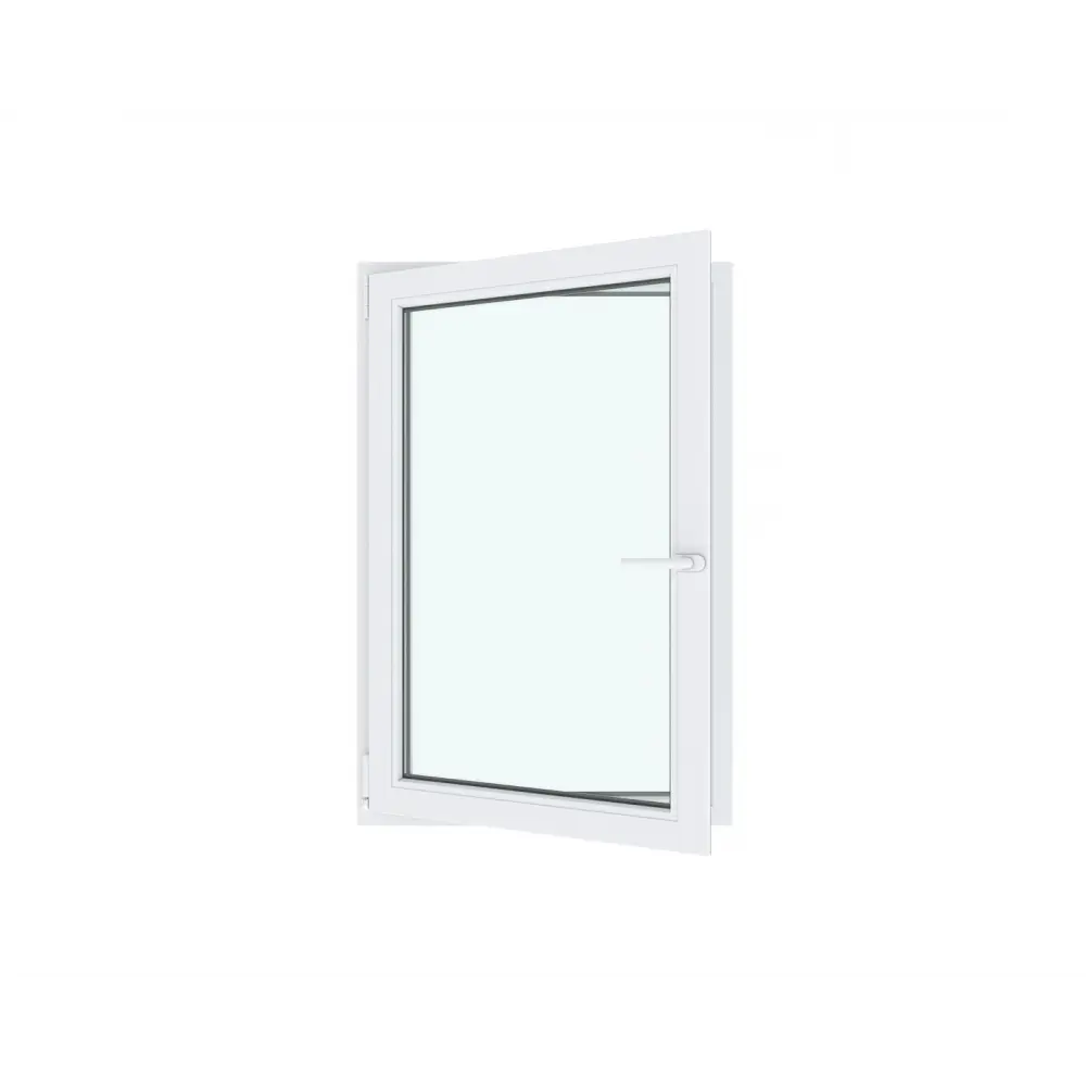Окно ПВХ одностворчатое поворотно-откидное правое 120х80см Wintech Isotech 530 двухкамерный стеклопакет Серый антрацит в Чебоксарах