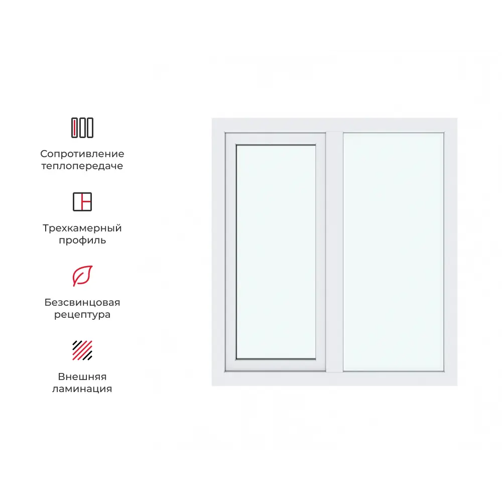 Пластиковое окно ПВХ Рехау Blitz 600x600мм одностворчатое поворотно-откидное левое белый Чебоксарах — изображение 5