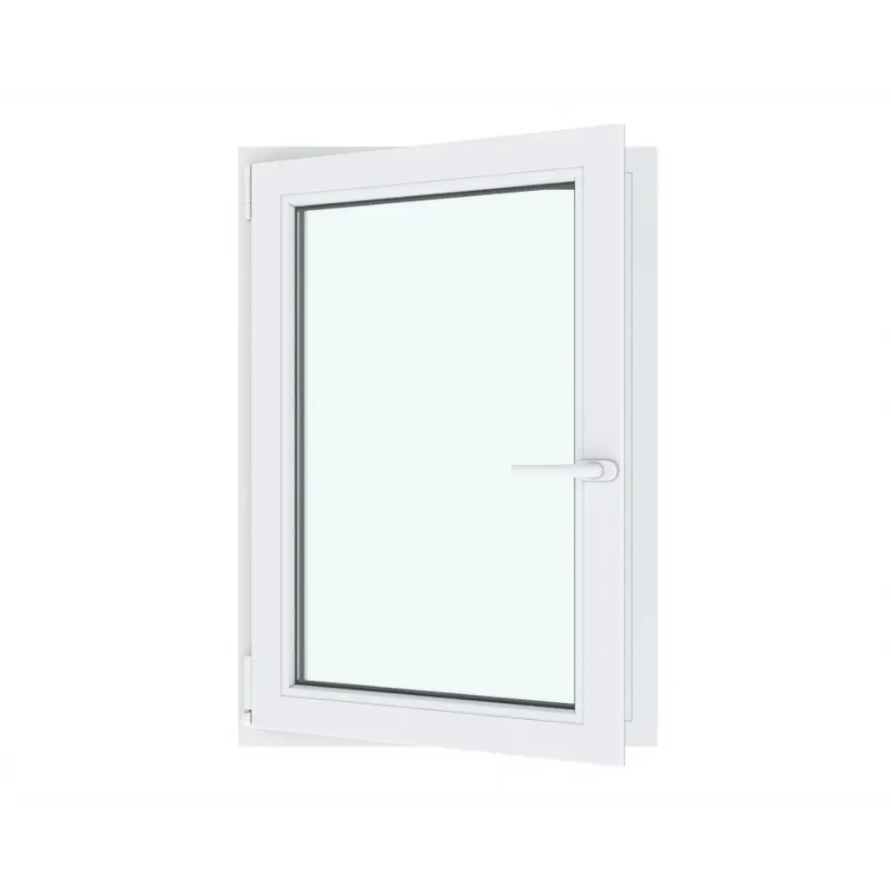 Окно ПВХ одностворчатое поворотно-откидное правое 100х70см Wintech Isotech 530 двухкамерный стеклопакет Темный дуб в Чебоксарах