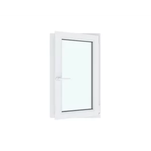 Окно ПВХ одностворчатое поворотно-откидное левое 90х60см Wintech Isotech 530 однокамерный стеклопакет Золотистый дуб в Чебоксарах (в Юго-Западном районе)