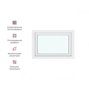 Пластиковое окно ПВХ WHS by Veka ТРИ ОКНА 110х60см одностворчатое однокамерный стеклопакет белый Чебоксарах