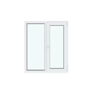 Окно ПВХ двустворчатое правое глухое/левое поворотно-откидное 130х110см Wintech Isotech 530 однокамерный стеклопакет Серый антрацит в Чебоксарах