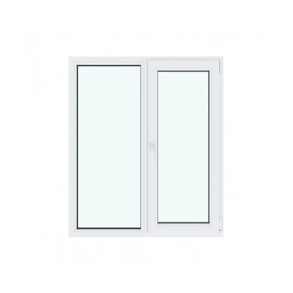 Пластиковое окно ТРИ ОКНА ПВХ левое глухое/правое поворотно-откидное 140x120см двухкамерный белый в Чебоксарах — изображение 2