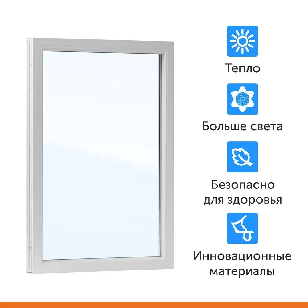 Окно пластиковое ТРИ ОКНА ПВХ 600x900 мм (ШхВ) глухое, профиль Veka, стеклопакет однокамерный 2 стекла в Чебоксарах — изображение 3