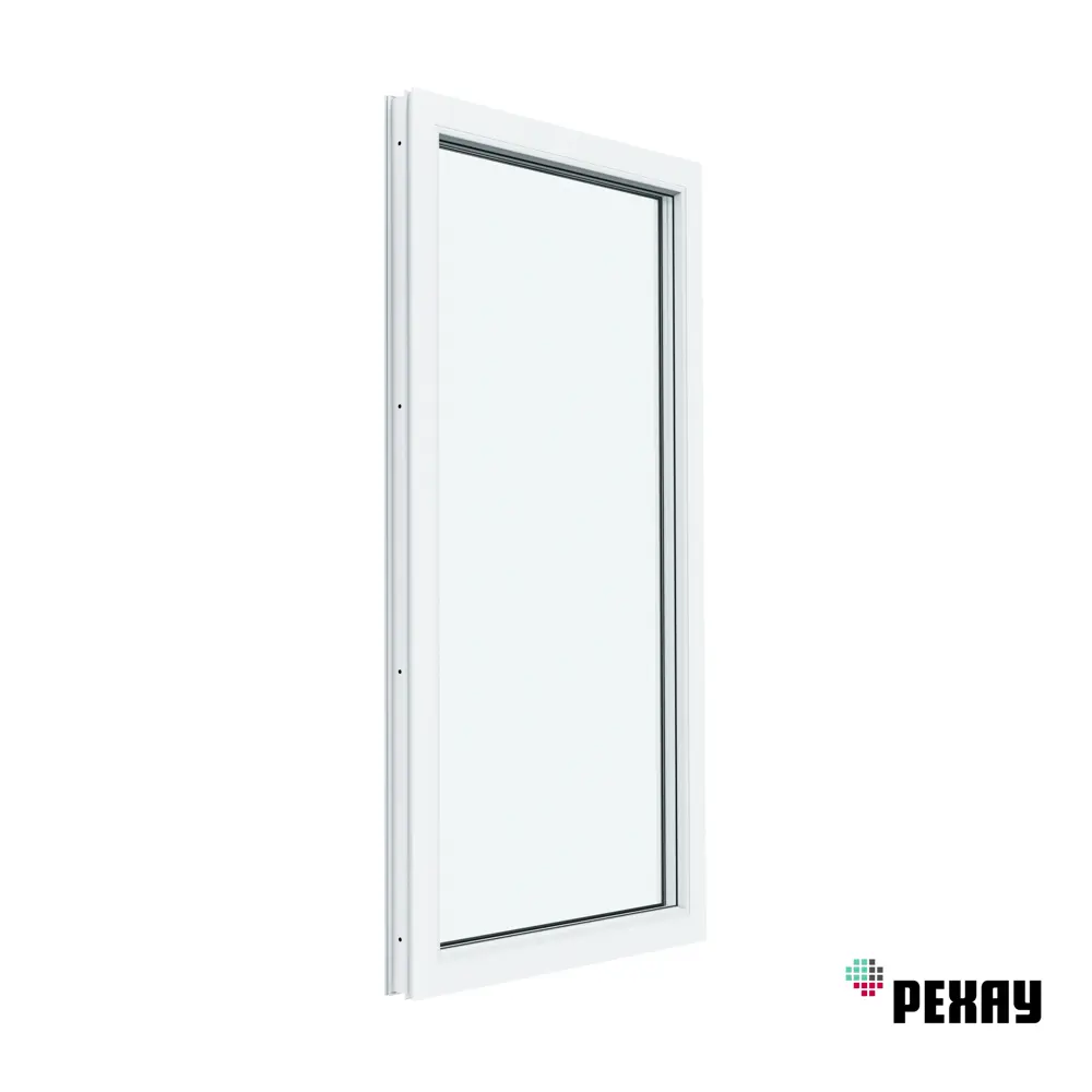 Пластиковое окно ПВХ Рехау Blitz глухое 1100x600мм однокамерный стеклопакет цвет белый в Чебоксарах