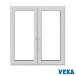 Окно пластиковое ПВХ Veka WHS 1300x1200мм (ВхШ) двухстворчатое поворотное левое/поворотно-откидное правое двухкамерный стеклопакет цвет белый Чебоксарах