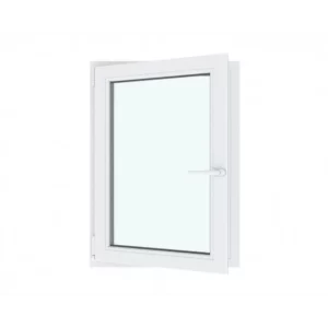Окно ПВХ ТРИ ОКНА одностворчатое поворотно-откидное правое 110x80см двухкамерный стеклопакет темный дуб в Чебоксарах