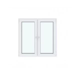 Пластиковое окно ТРИ ОКНА ПВХ левое поворотное/правое поворотно-откидное 120x120см двухкамерный белый в Чебоксарах