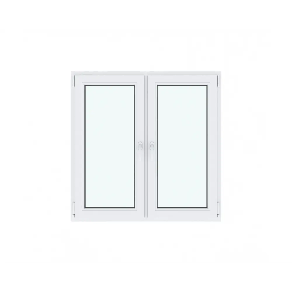 Пластиковое окно ТРИ ОКНА ПВХ левое поворотное/правое поворотно-откидное 120x120см двухкамерный белый в Чебоксарах