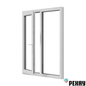 Пластиковое окно ПВХ Рехау Blitz 1100x1200мм (ВхШ) двухстворчатое поворотно-откидное левое/глухое правое однокамерный стеклопакет цвет белый в Чебоксарах