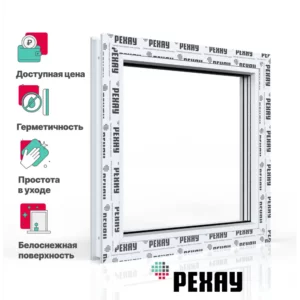 Пластиковое окно ПВХ Рехау Blitz 700x700мм (ВхШ) глухое темный дуб/белый в Чебоксарах