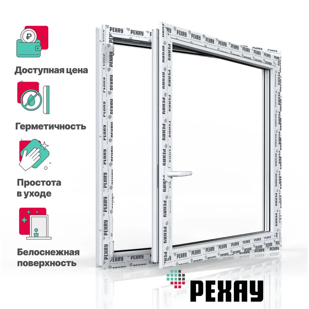 Пластиковое окно ПВХ Рехау Blitz 1100x1000мм (ВхШ) двухстворчатое глухое левое/поворотно-откидное правое двухкамерный стеклопакет белый/золотой дуб Чебоксарах — изображение 9