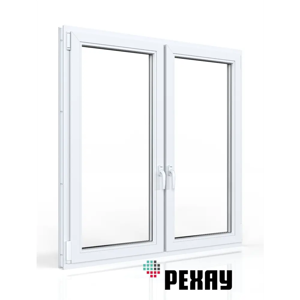Пластиковое окно ПВХ Рехау 1200x1300см (ВхШ) двухстворчатое правое поворотно-откидное/левое поворотно-откидное цвет белый/серый антрацит в Чебоксарах — изображение 2