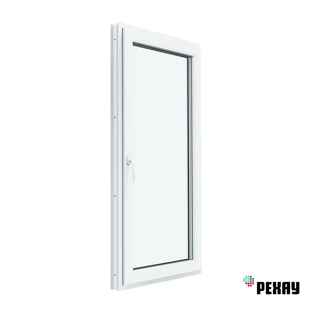 Пластиковое окно ПВХ Рехау Blitz одностворчатое поворотно-откидное правое 1100x700мм двухкамерный стеклопакет цвет белый в Чебоксарах