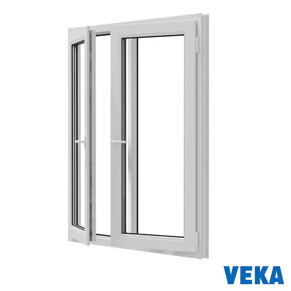 Окно пластиковое ПВХ Veka WHS 1000x1200мм (ВхШ) двухстворчатое поворотное левое/поворотно-откидное правое однокамерный стеклопакет цвет белый Чебоксарах — изображение 2