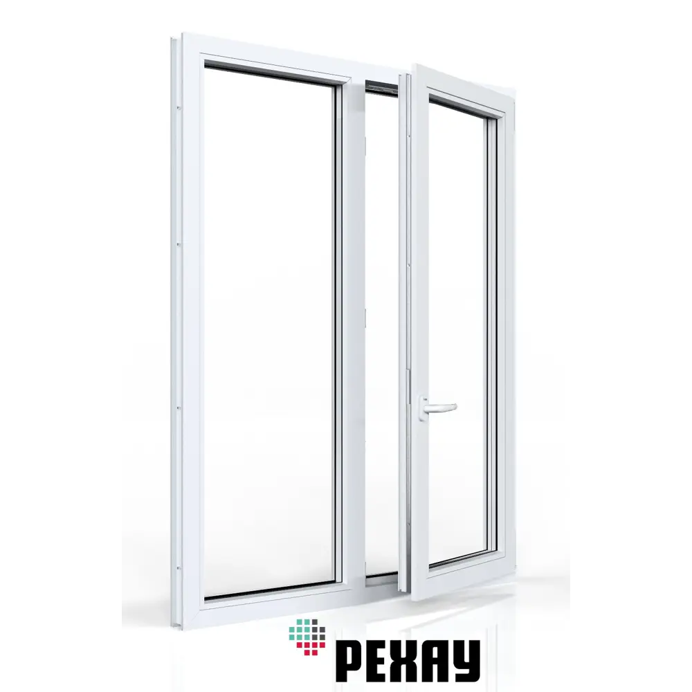 Пластиковое окно ПВХ Рехау двухстворчатое 1500x1200мм (ВхШ) двухкамерный стеклопакет антрацитово-серый/белый в Чебоксарах — изображение 6