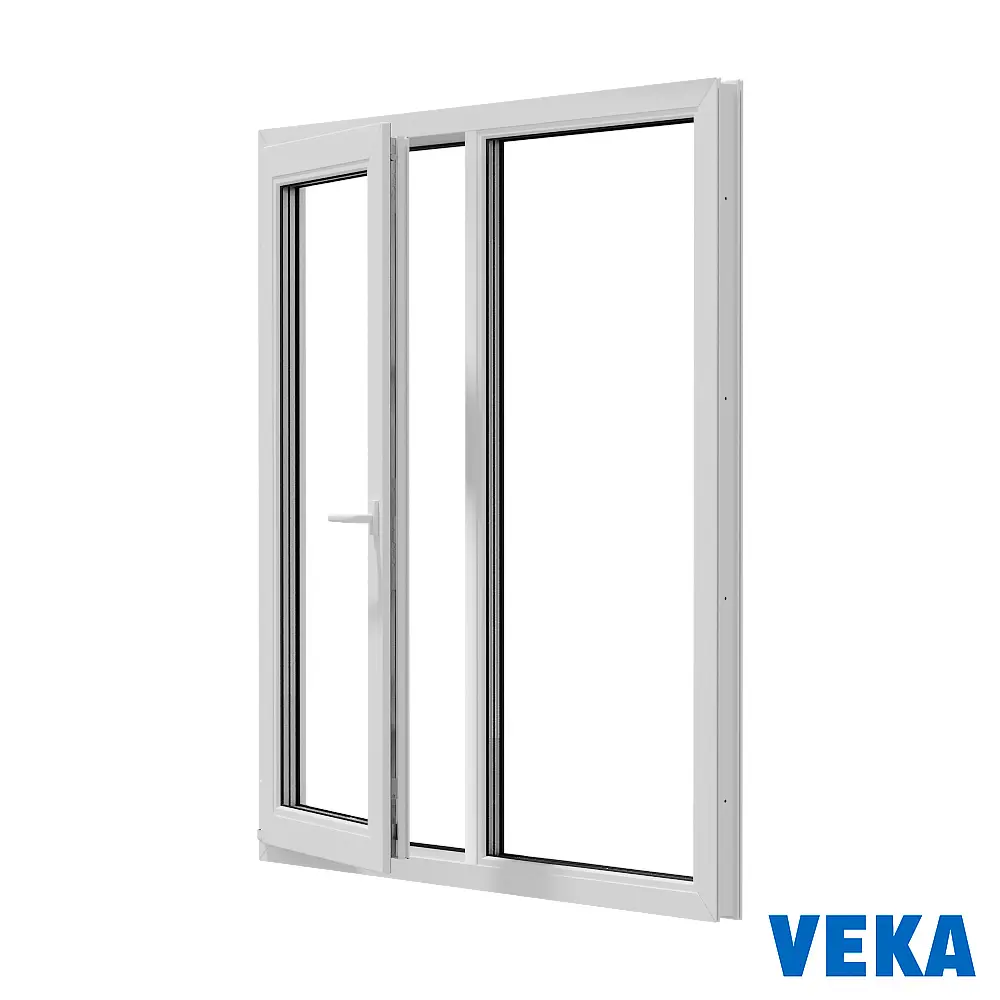 Окно пластиковое ПВХ Veka WHS 1400x1300мм (ВхШ) двухстворчатое поворотно-откидное левое/глухое правое двухкамерный стеклопакет цвет белый Чебоксары в Чебоксарах — изображение 2