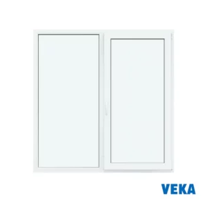 Пластиковое окно ПВХ Veka двухстворчатое глухое левое/поворотно-откидное правое 1160x1200мм (ВхШ) однокамерный стеклопакет в Чебоксарах