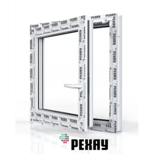 Пластиковое окно ПВХ Рехау Grazio с москитной сеткой 800x800мм (ВхШ) одностворчатое поворотно-откидное левое стеклопакет белый на Чебоксарах