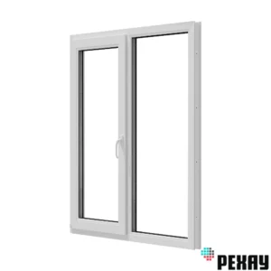 Пластиковое окно ПВХ Рехау Blitz 1300x1100мм (ВхШ) двухстворчатое поворотно-откидное левое/глухое правое однокамерный стеклопакет цвет белый в Чебоксарах