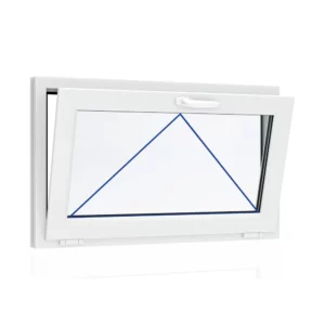 Окно ПВХ VEKA WHS 72 откидное с ручкой Rhapsody ширина 110 х высота 40 см энергосберегающий двухкамерный стеклопакет в Чебоксарах