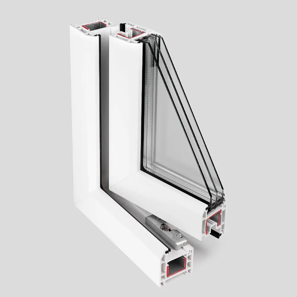 Пластиковое окно ПВХ ТРИ ОКНА одностворчатое глухое 500x600мм (ВхШ) двухкамерный стеклопакет белый в Чебоксарах — изображение 2